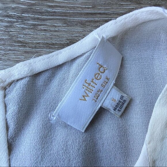 Aritzia Wilfred Pure Silk Colorblock Sleeveless High Low Hem sheer Blouse - Picture 5 of 16